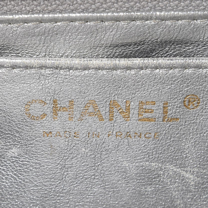 Chanel Metallic Lambskin Quilted Jumbo Single Flap Silver 6 of 15