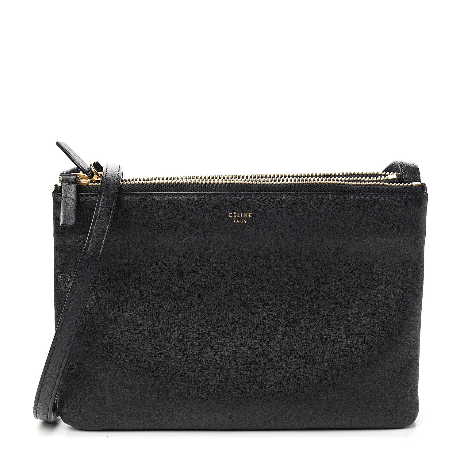 Celine Lambskin Small Trio Crossbody Bag Black 1 of 10