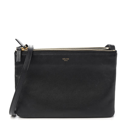 Celine Lambskin Small Trio Crossbody Bag Black 1 of 10