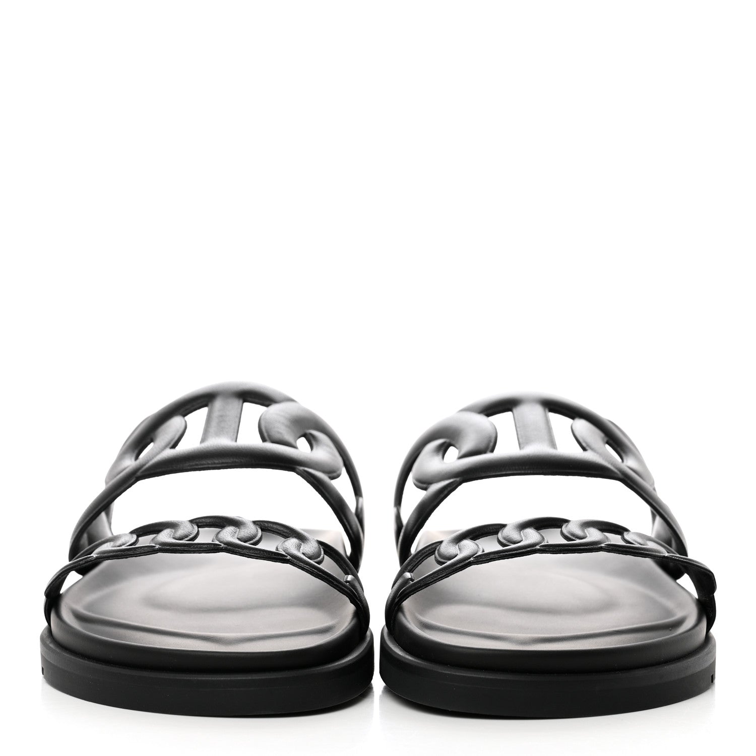 Hermes Nappa Extra Sandals 37 Black 2 of 9