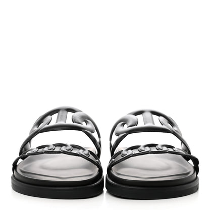 Hermes Nappa Extra Sandals 37 Black 2 of 9