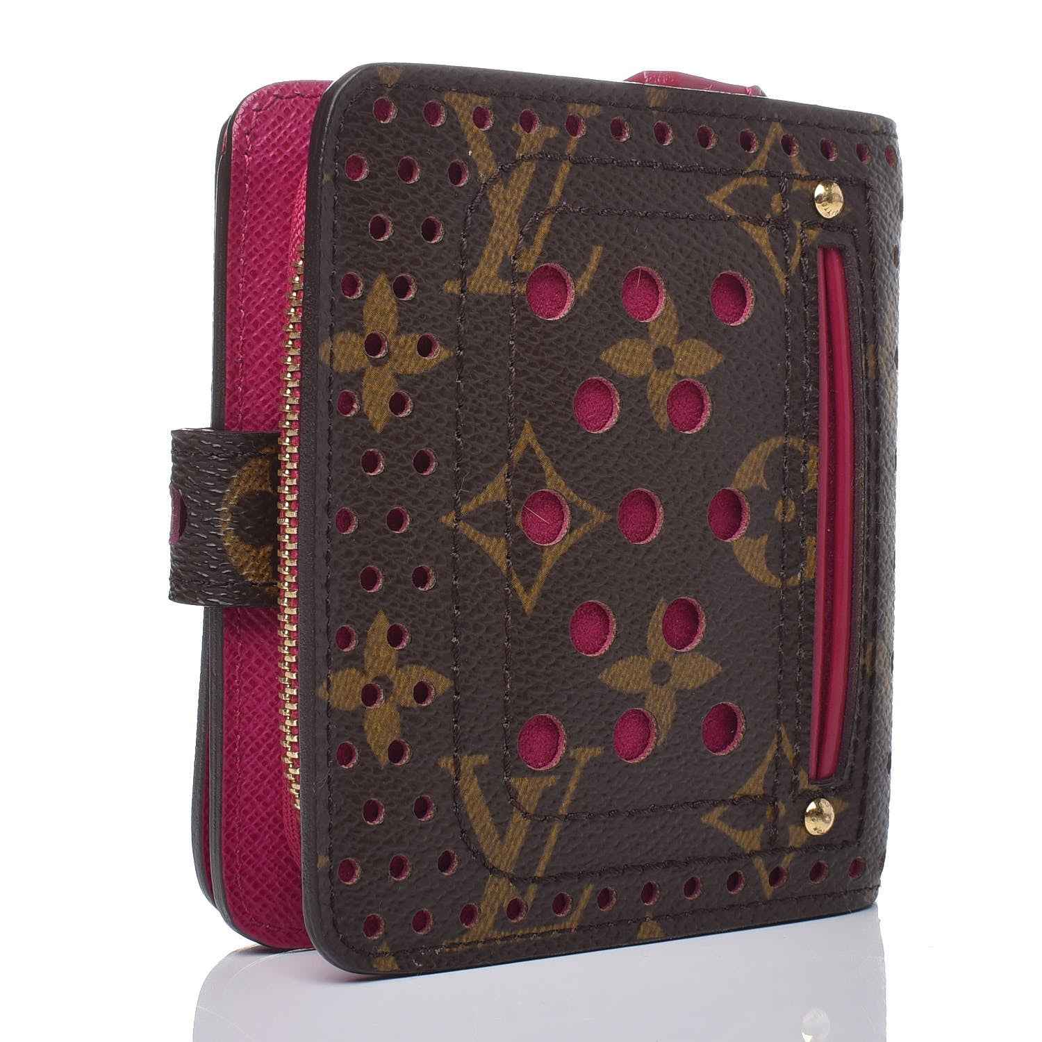 Louis Vuitton Monogram Perforated Compact Zipped Wallet Fuchsia 3 of 7