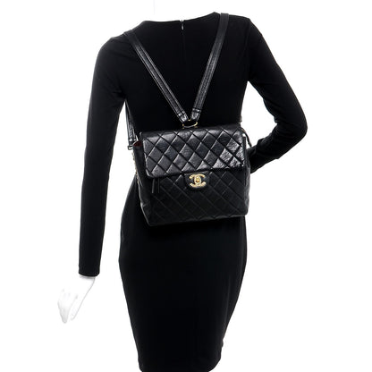 Chanel Lambskin Quilted Backpack Black 2 of 9