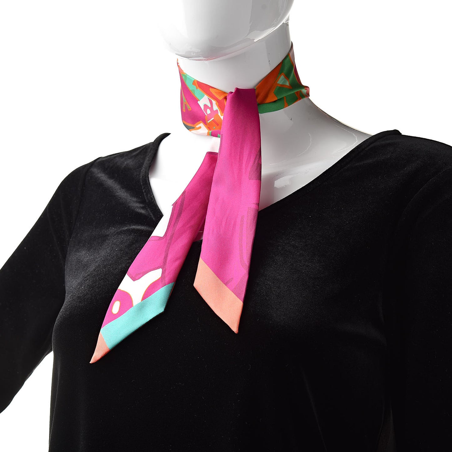 Silk Graff Graffiti Twilly Fuchsia Orange Vert