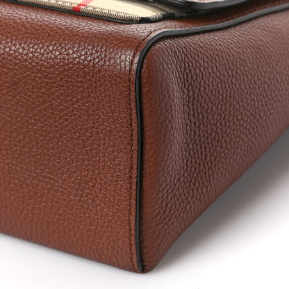 Burberry Calfskin Vintage Check Note Crossbody Bag Tan 8 of 8