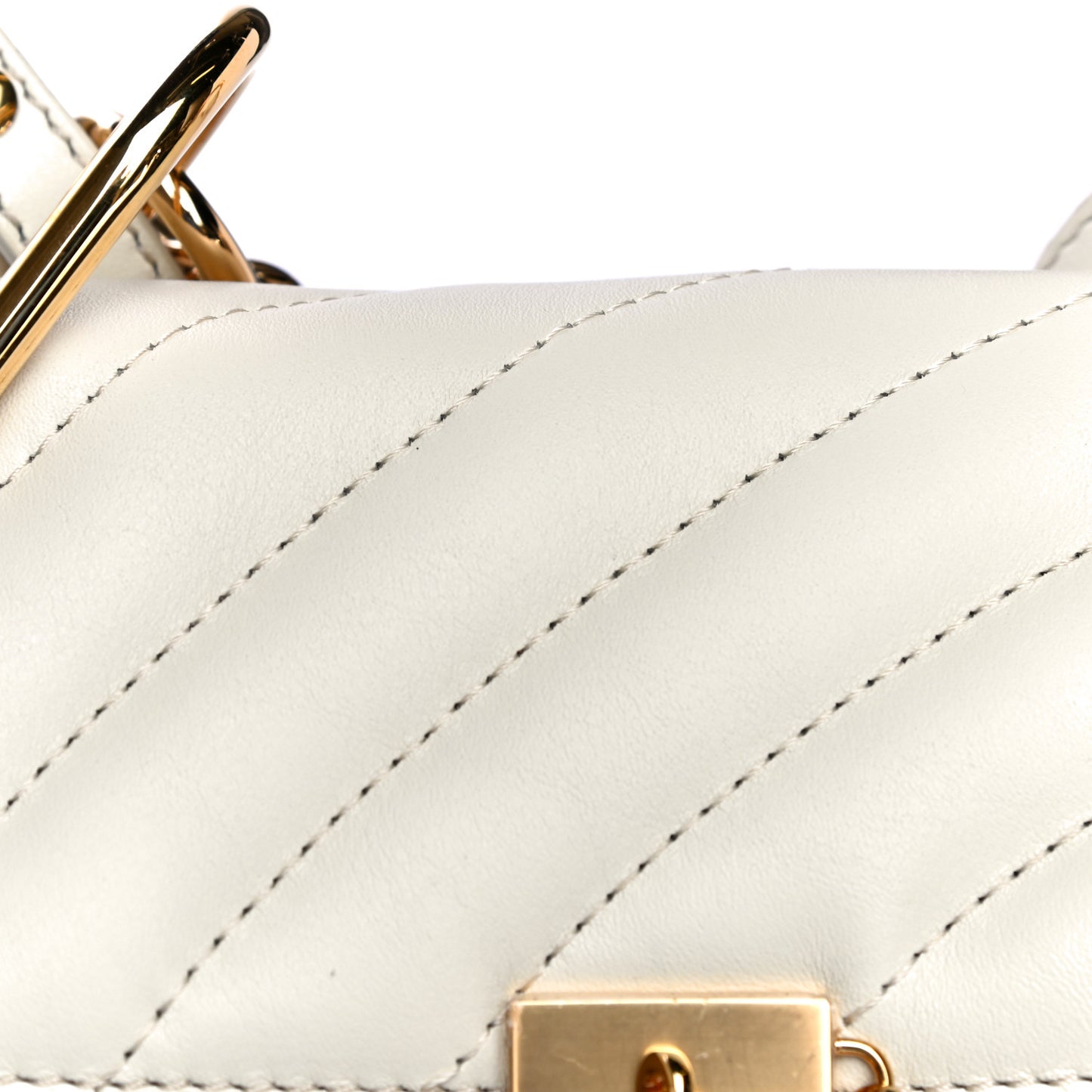 Calfskin Quilted Drew Bijou Shoulder Bag Natural White