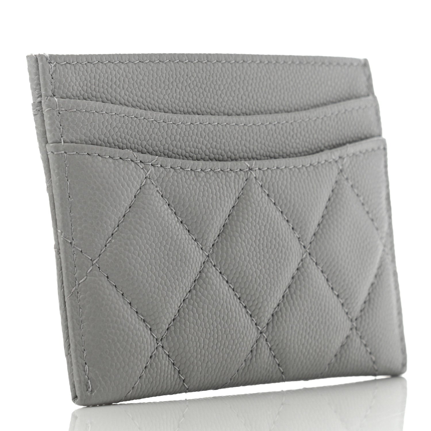 Chanel Caviar Quilted Card Holder Grey 3 of 8