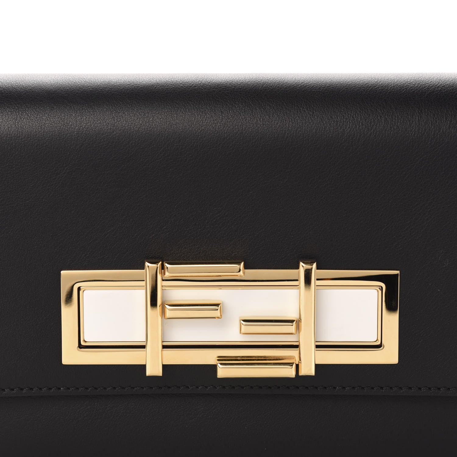 Fendi Vitello Dolce Bi-Color 3Baguette Shoulder Bag Black White 10 of 10