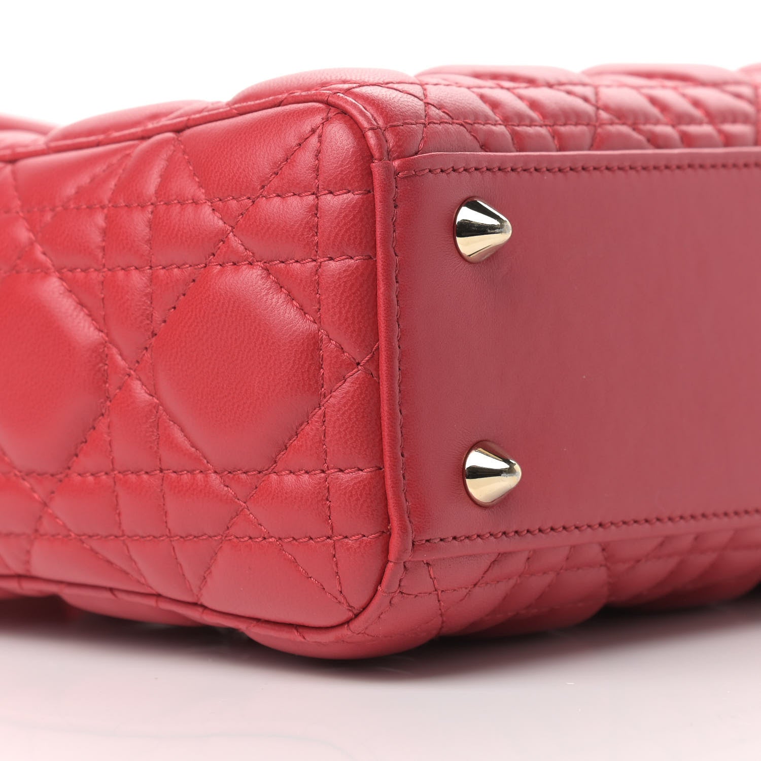 Christian Dior Lambskin Cannage Small Lucky Badges My Lady Dior Red 8 of 12