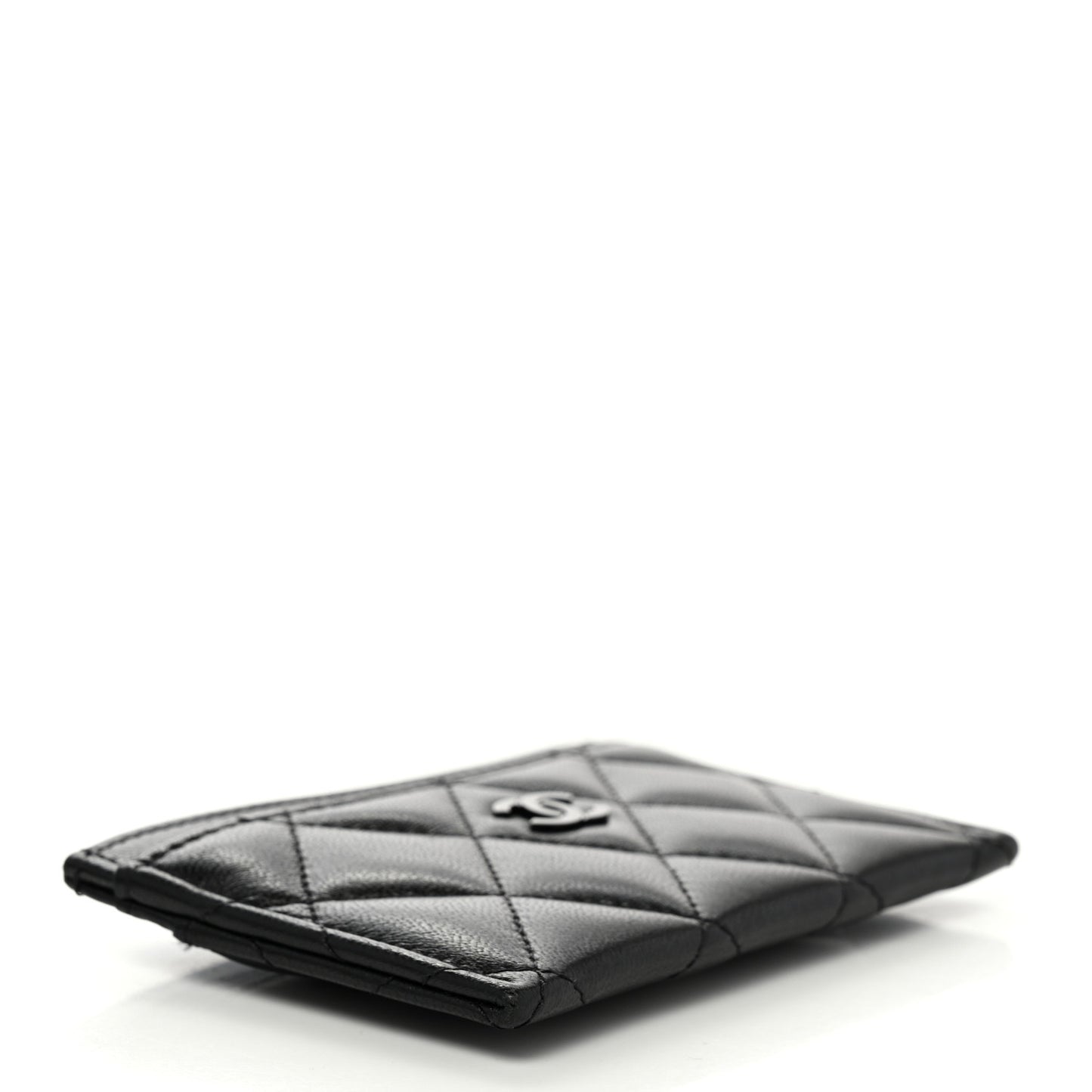 Lambskin Quilted Card Holder So Black