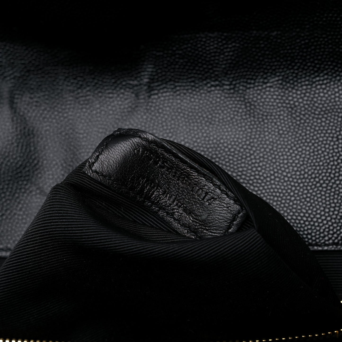 Grain De Poudre Matelasse Chevron Large Monogram Satchel Black