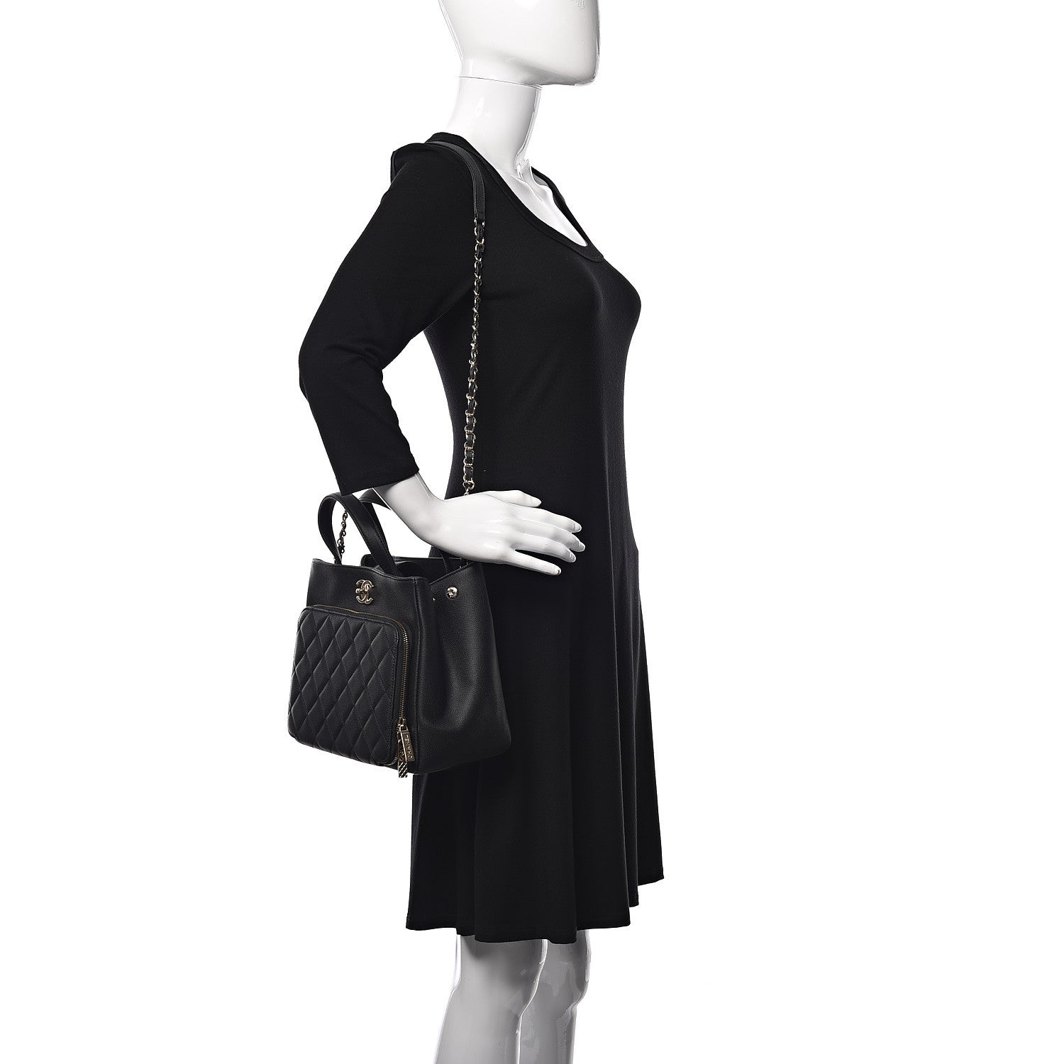 Chanel Caviar Quilted Small Business Affinity Shopping Bag Black 2 of 8