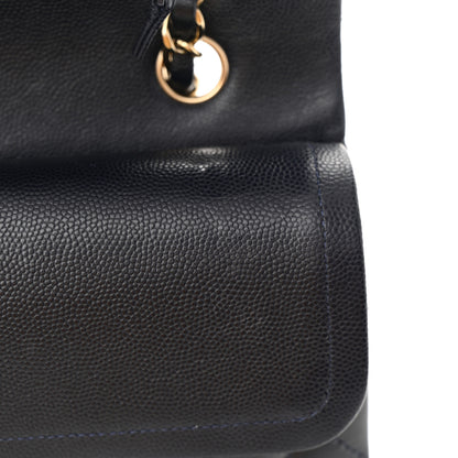 Chanel Caviar Quilted Medium Double Flap Navy 13 of 14