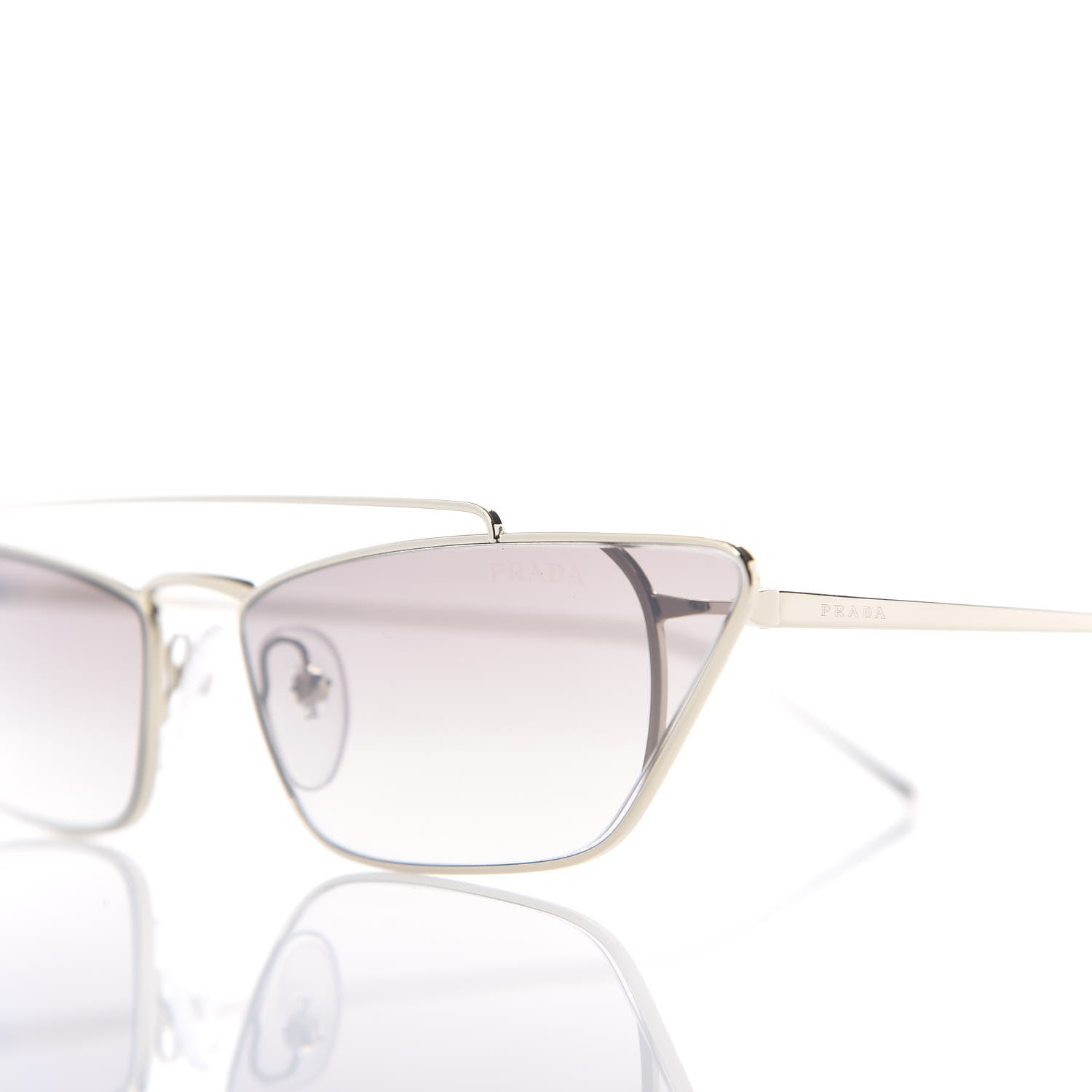 Prada Metal Cat Eye Sunglasses SPR 64U Gold 7 of 8