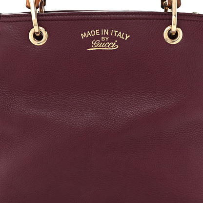 Gucci Calfskin Small Bamboo Shopper Tote Burgundy 9 of 11
