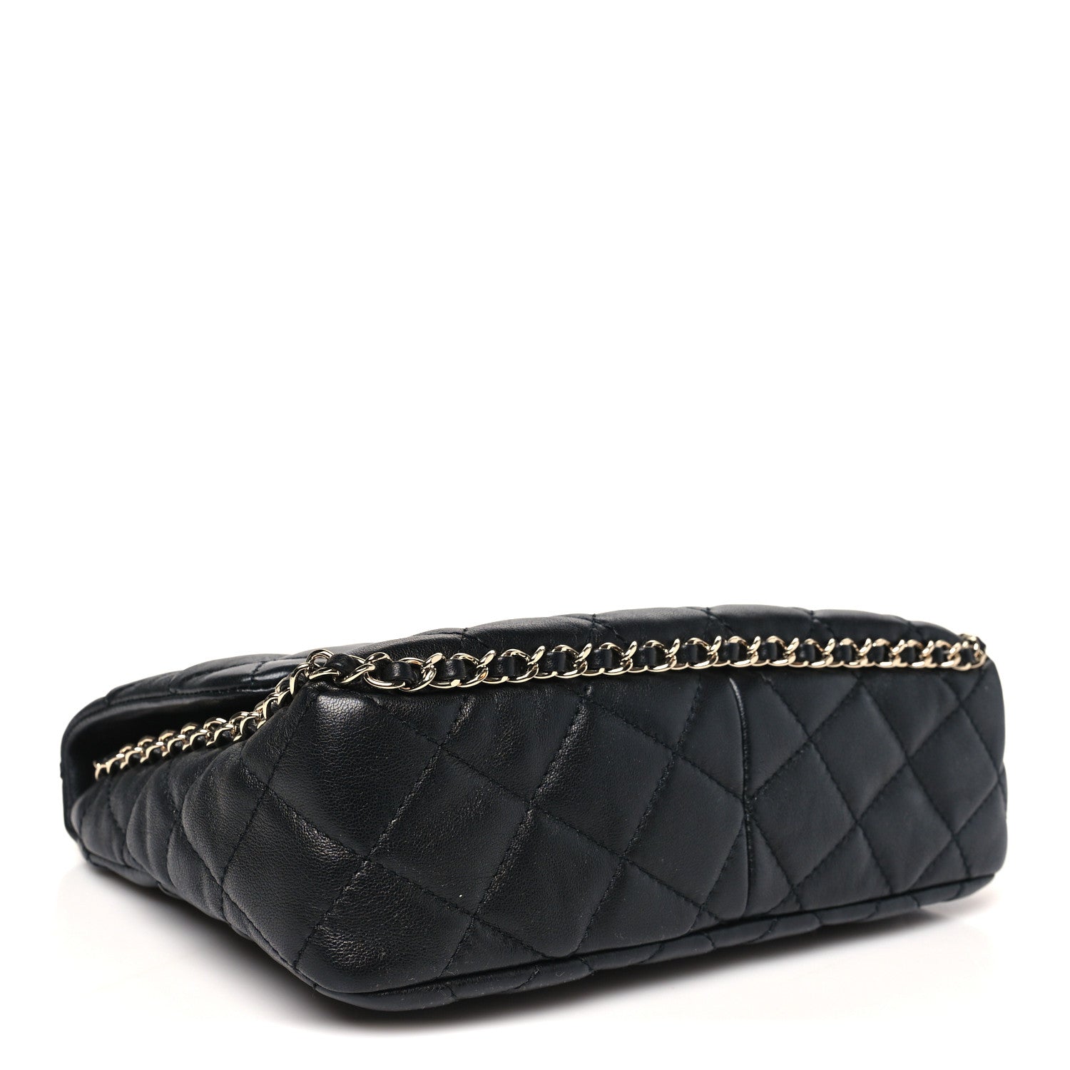 Chanel Lambskin Quilted Enamel CC Chain Frame Flap Black 4 of 10
