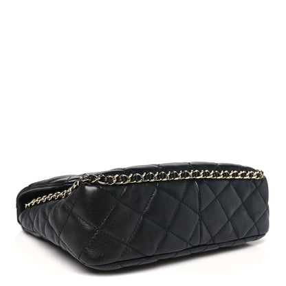 Chanel Lambskin Quilted Enamel CC Chain Frame Flap Black 4 of 10