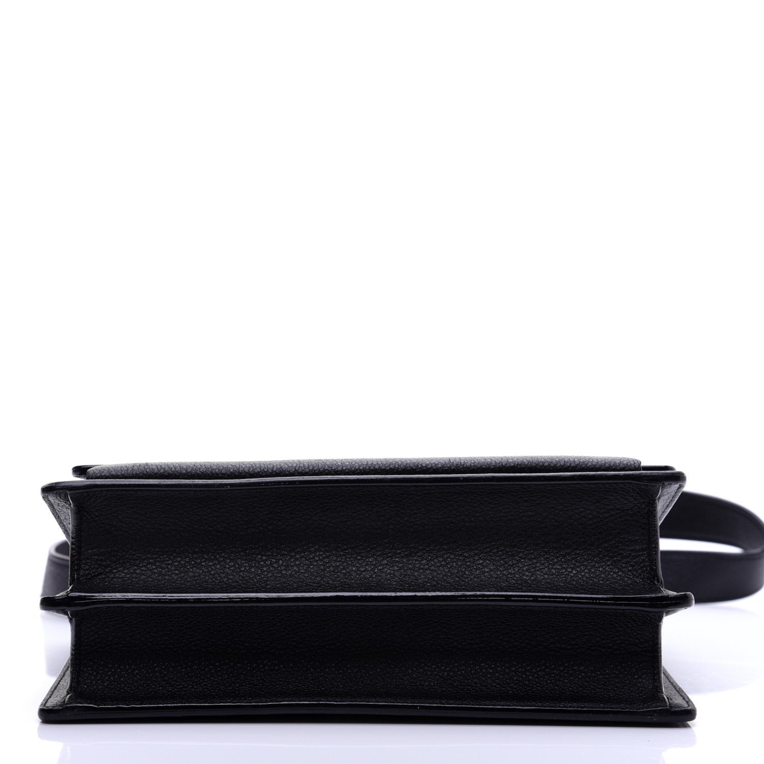 Saint Laurent Grained Calfskin Medium Monogram Sunset Satchel Black 12 of 15