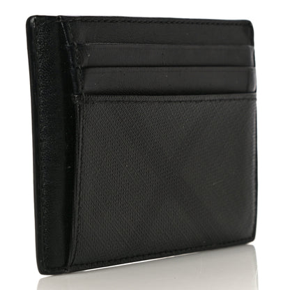 Burberry Grained Calfskin London Check Money Clip Card Case Navy Black 3 of 10