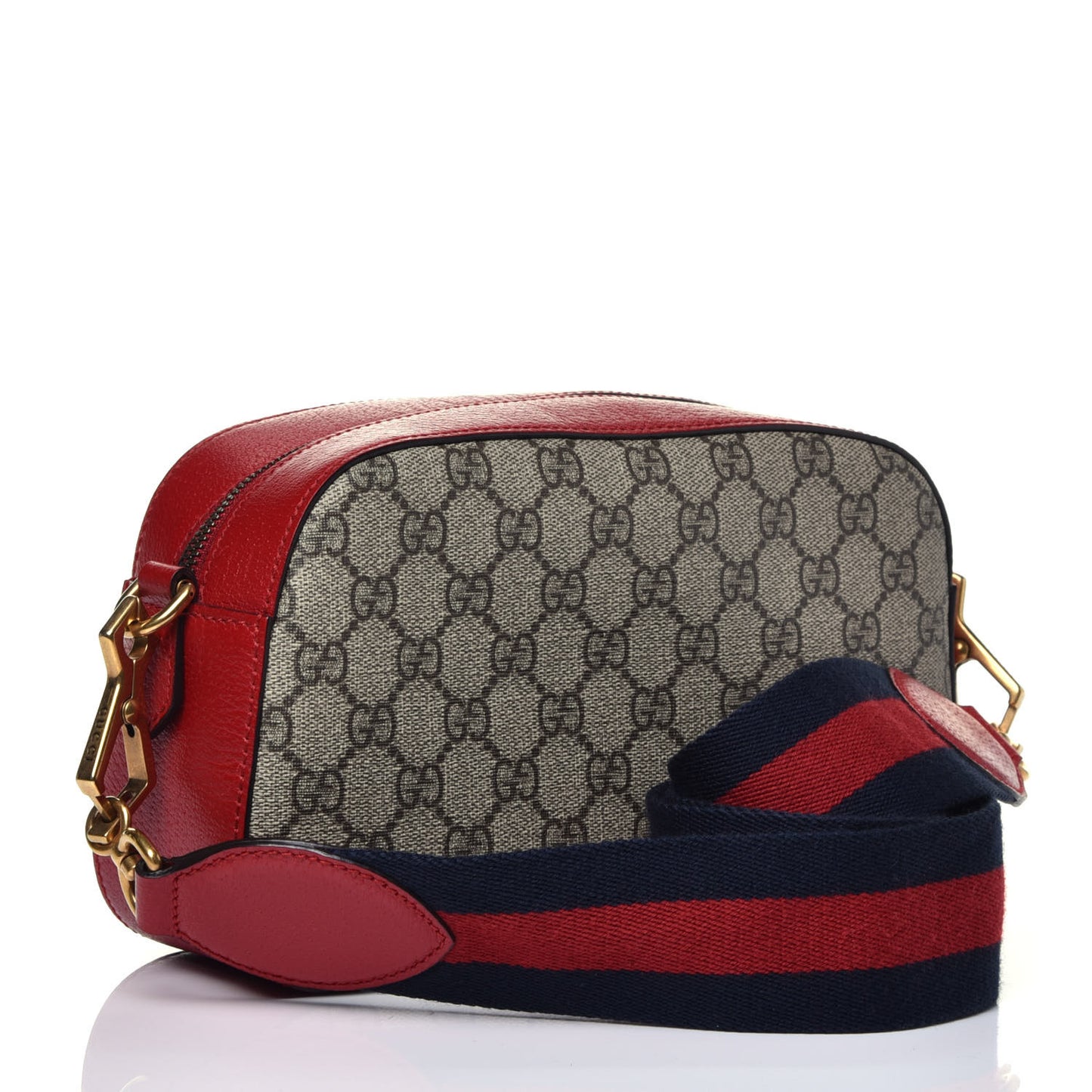 GG Supreme Monogram Web Neo Vintage Shoulder Bag Beige Red