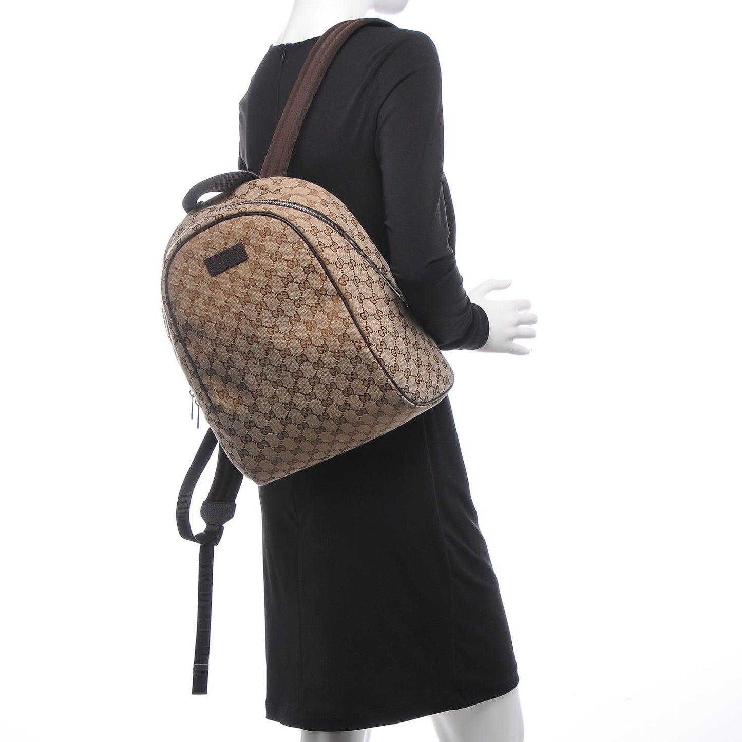 GG Monogram Travel Backpack Dark Brown