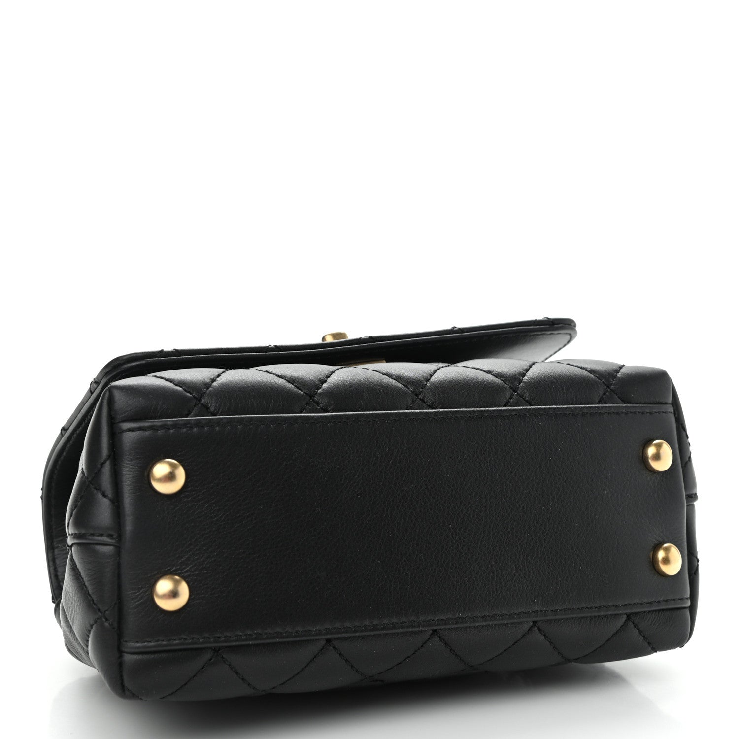 Chanel Calfskin Crystal Quilted Extra Mini Coco Handle Flap Black 4 of 10