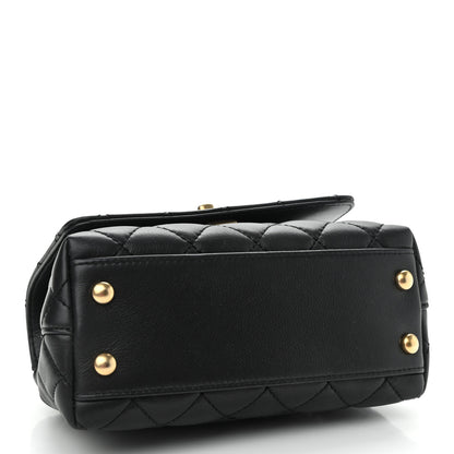 Chanel Calfskin Crystal Quilted Extra Mini Coco Handle Flap Black 4 of 10