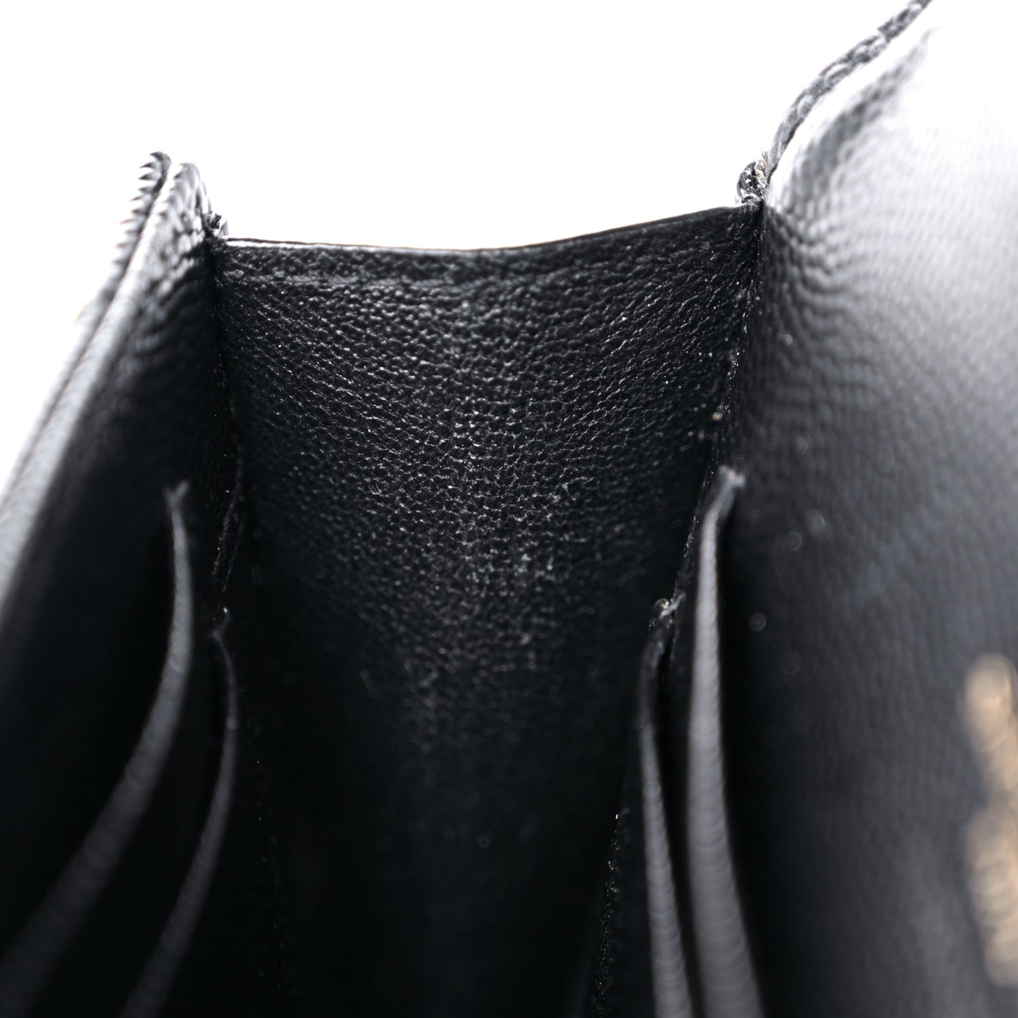 Grain De Poudre Matelasse Chevron Small Monogram Envelope Wallet Black