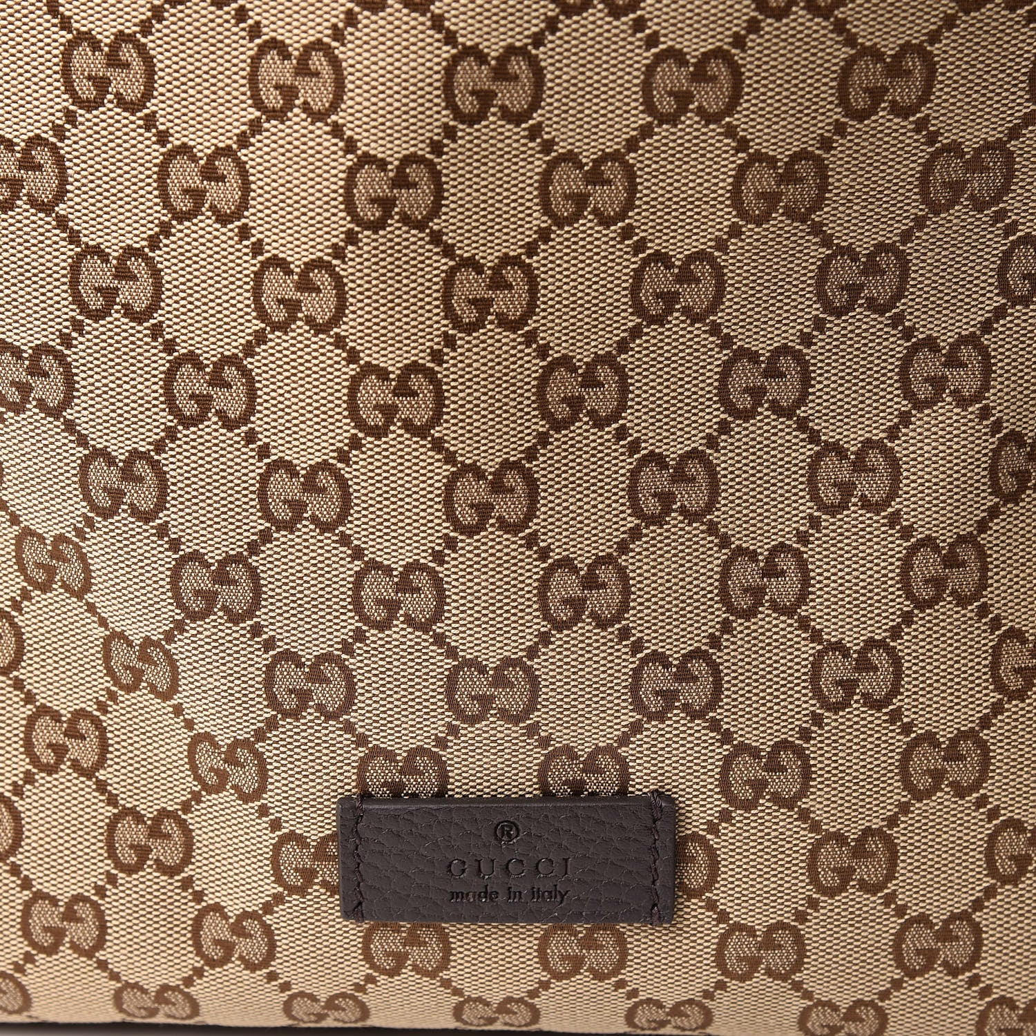 Gucci Monogram Dollar Calfskin O Drawstring Backpack Beige Ebony Testa di Moro Dark Chocolate 8 of 10