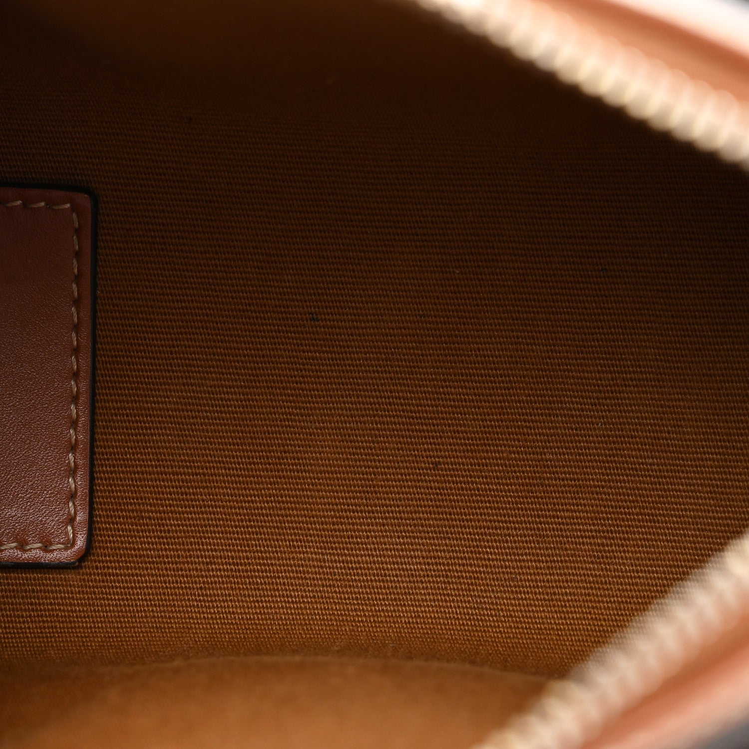 Celine Triomphe Canvas Calfskin Mini Boston Bag Tan 5 of 10