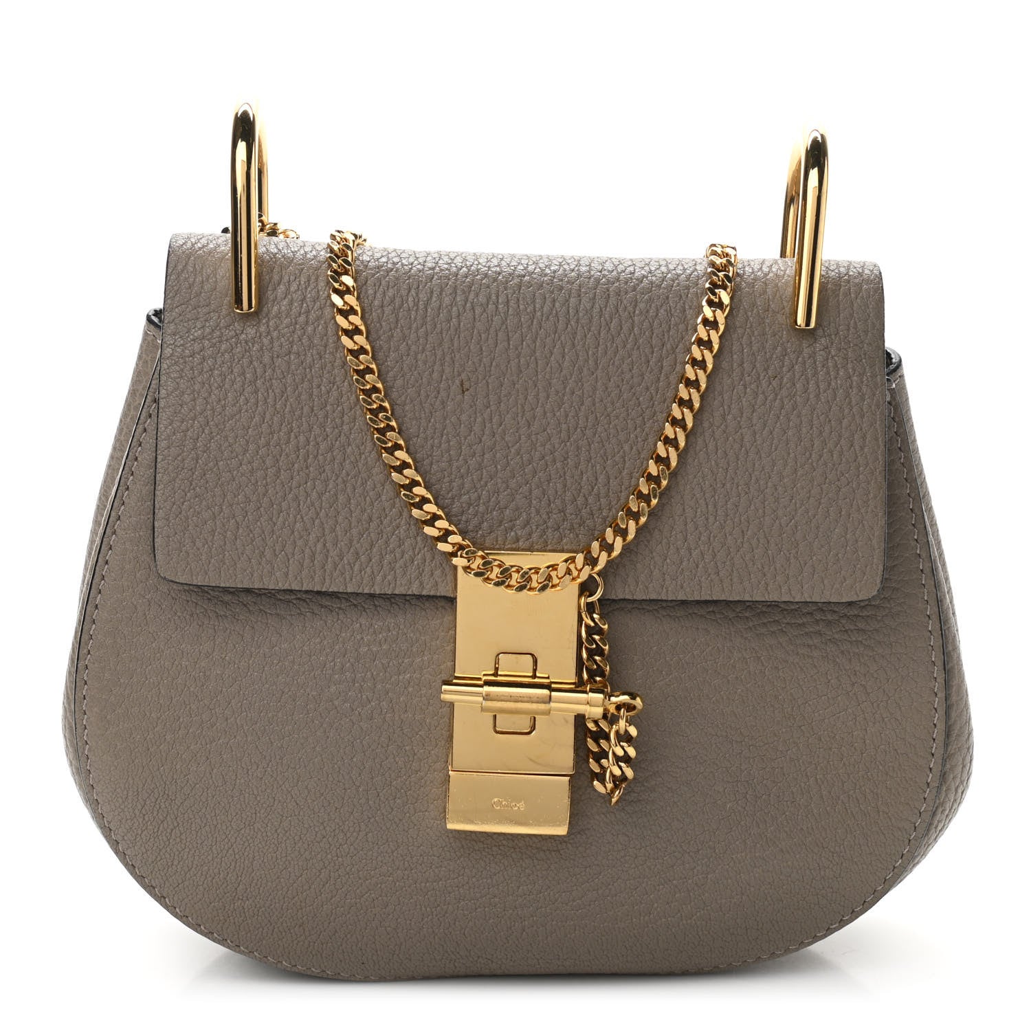 Chloe Grained Lambskin Mini Drew Shoulder Bag Motty Grey 1 of 11