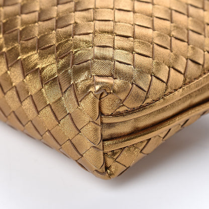 Bottega Veneta Metallic Grosgrain Intrecciato Pillow Crossbody Messenger Dark Gold 6 of 10