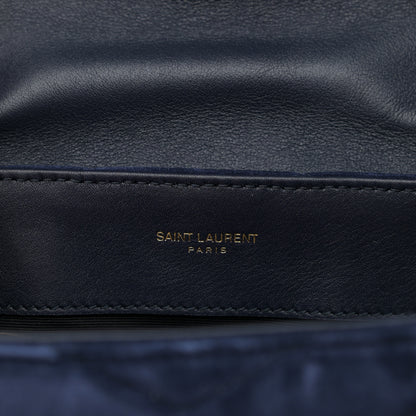 Saint Laurent Velvet Y Quilted Monogram Small Loulou Chain Satchel Marine 6 of 11