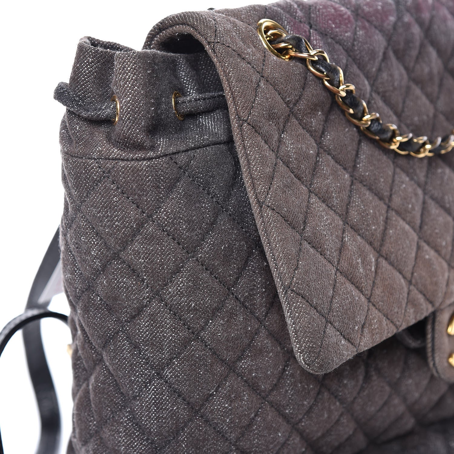 Chanel Washed Denim Quilted Large Urban Spirit Backpack Black 17 of 18