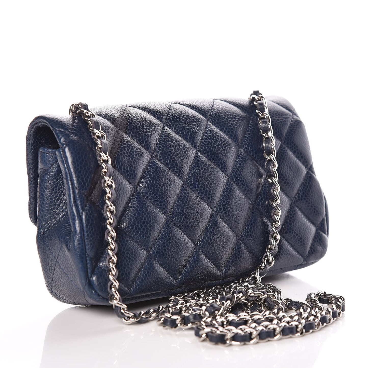 Caviar Quilted Extra Mini Flap Navy