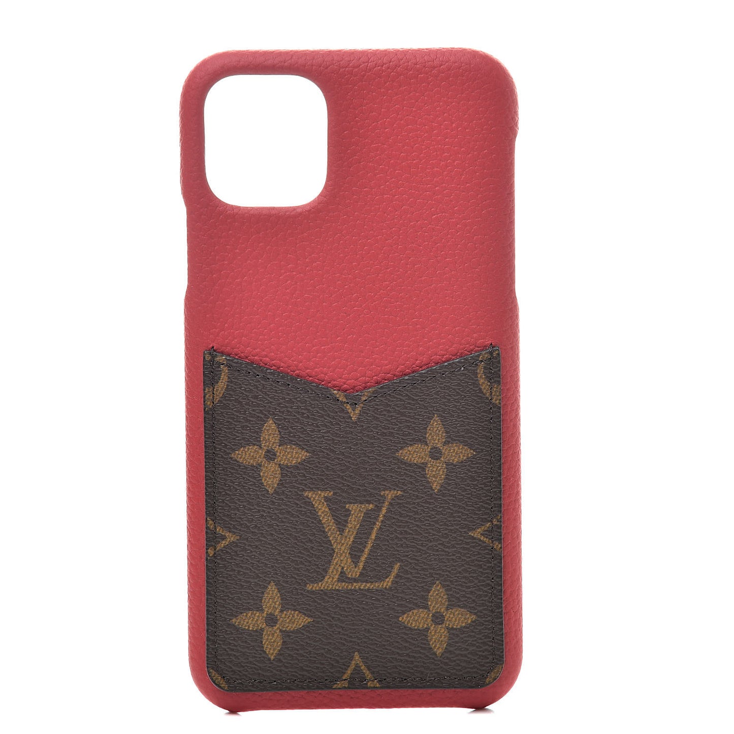 Calfskin Monogram iPhone 11 Pro Max Bumper Scarlet