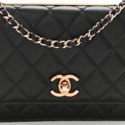 Chanel Lambskin Quilted Trendy CC Wallet On Chain WOC Black 9 of 12