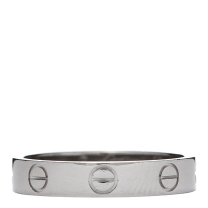 Cartier 18K White Gold 3.5mm LOVE Wedding Band Ring 52 6 1 of 5