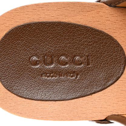 Gucci Monogram Goatskin Horsebit Clog Mules 36.5 Beige Ebony Brown Sugar 6 of 9