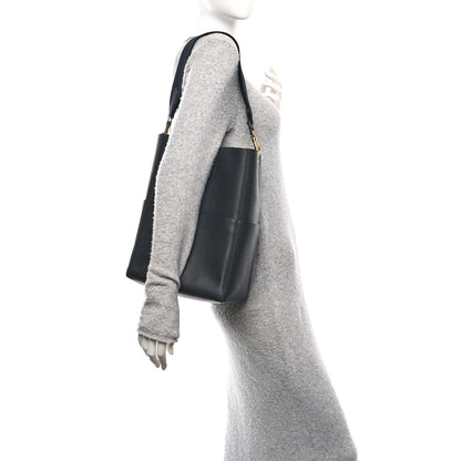 Celine Soft Grained Calfskin Sangle Bucket Bag Black 2 of 9
