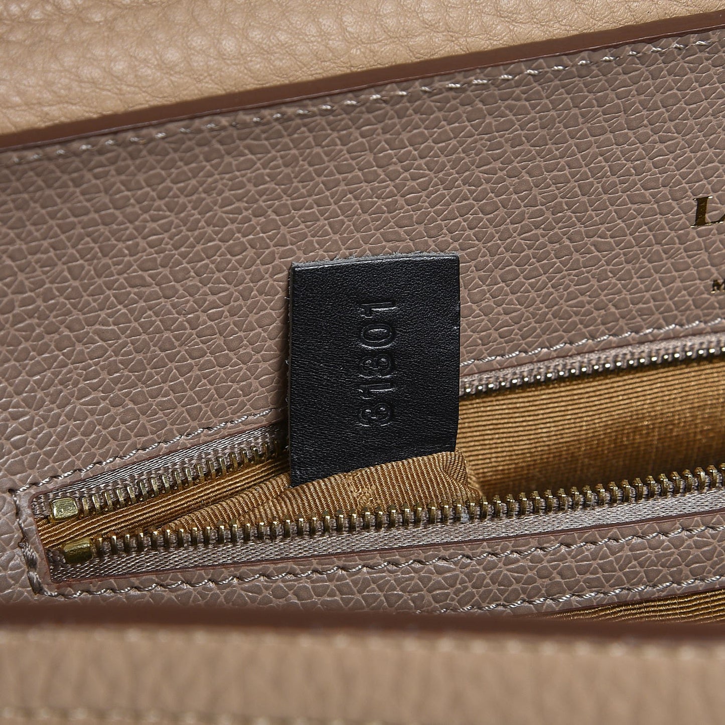 Croc Calfskin Embossed New Partition Shoulder Bag Taupe