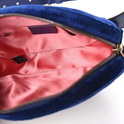 Gucci Velvet Matelasse GG Marmont Belt Bag 75 30 Cobalt Blue 4 of 8