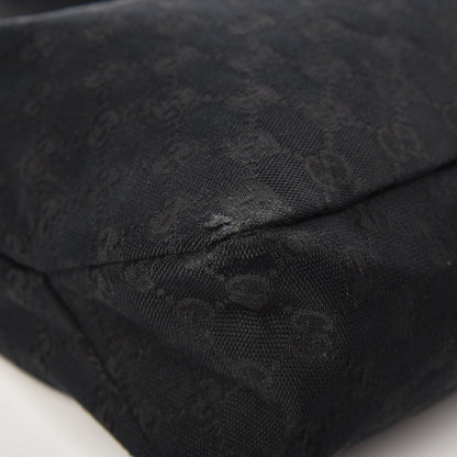 Gucci Monogram Large Horsebit Chain Hobo Black 9 of 13