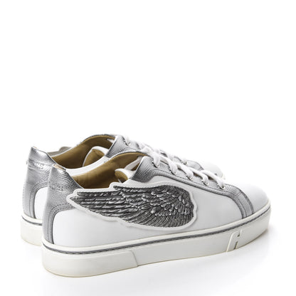 Hermes Calfskin Epsom Womens Velvet Sneakers 37.5 White Silver 4 of 11