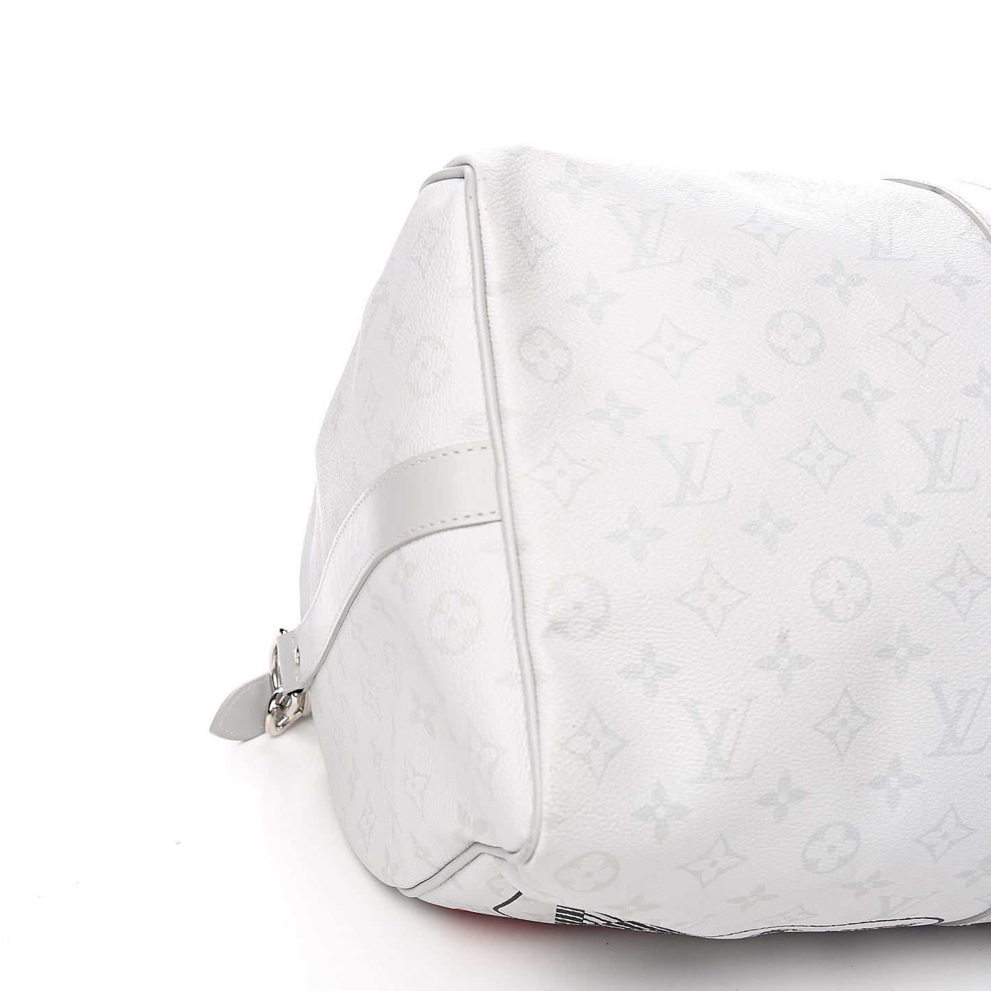 Monogram Logo Keepall Bandouliere 50 White