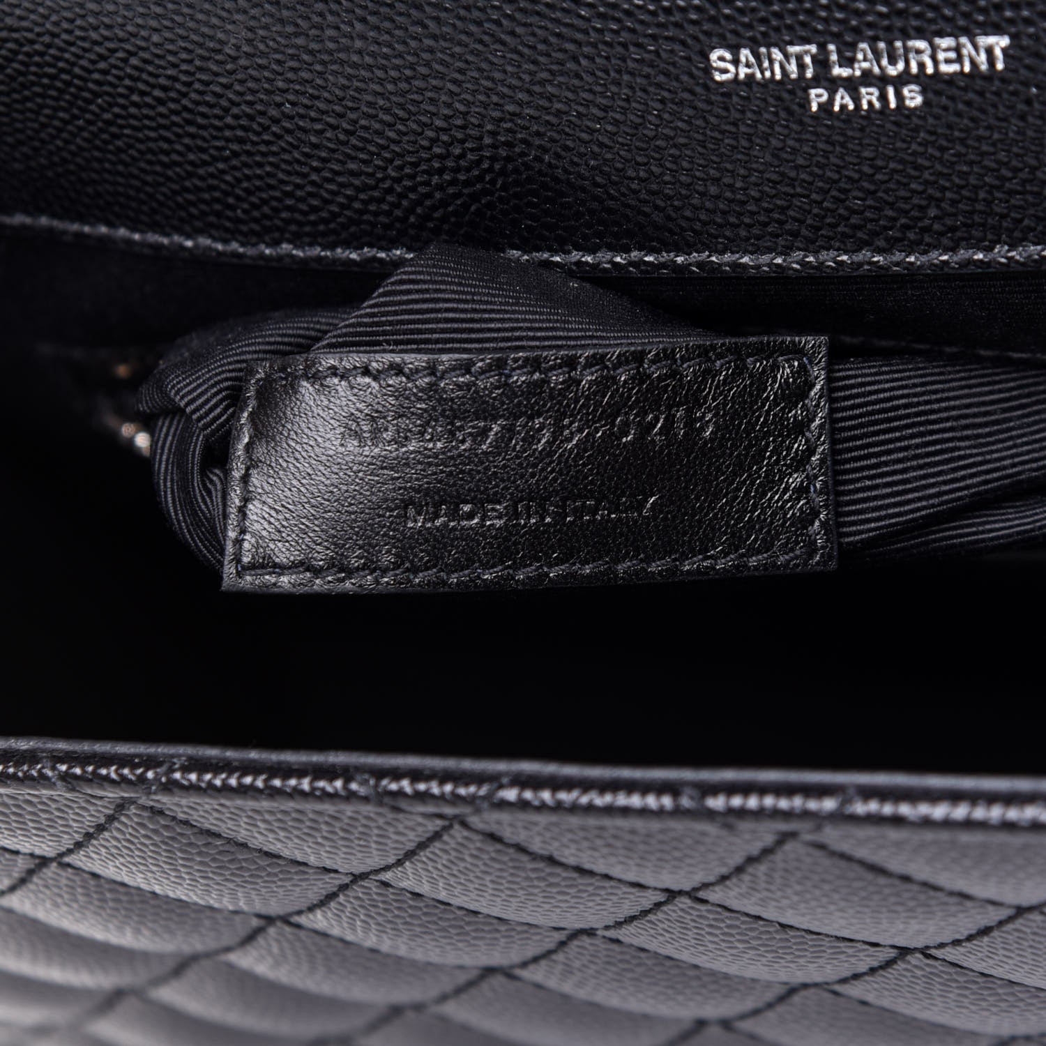 Saint Laurent Grain De Poudre Textured Mixed Matelasse Large Triquilt Monogram Satchel Black 7 of 11