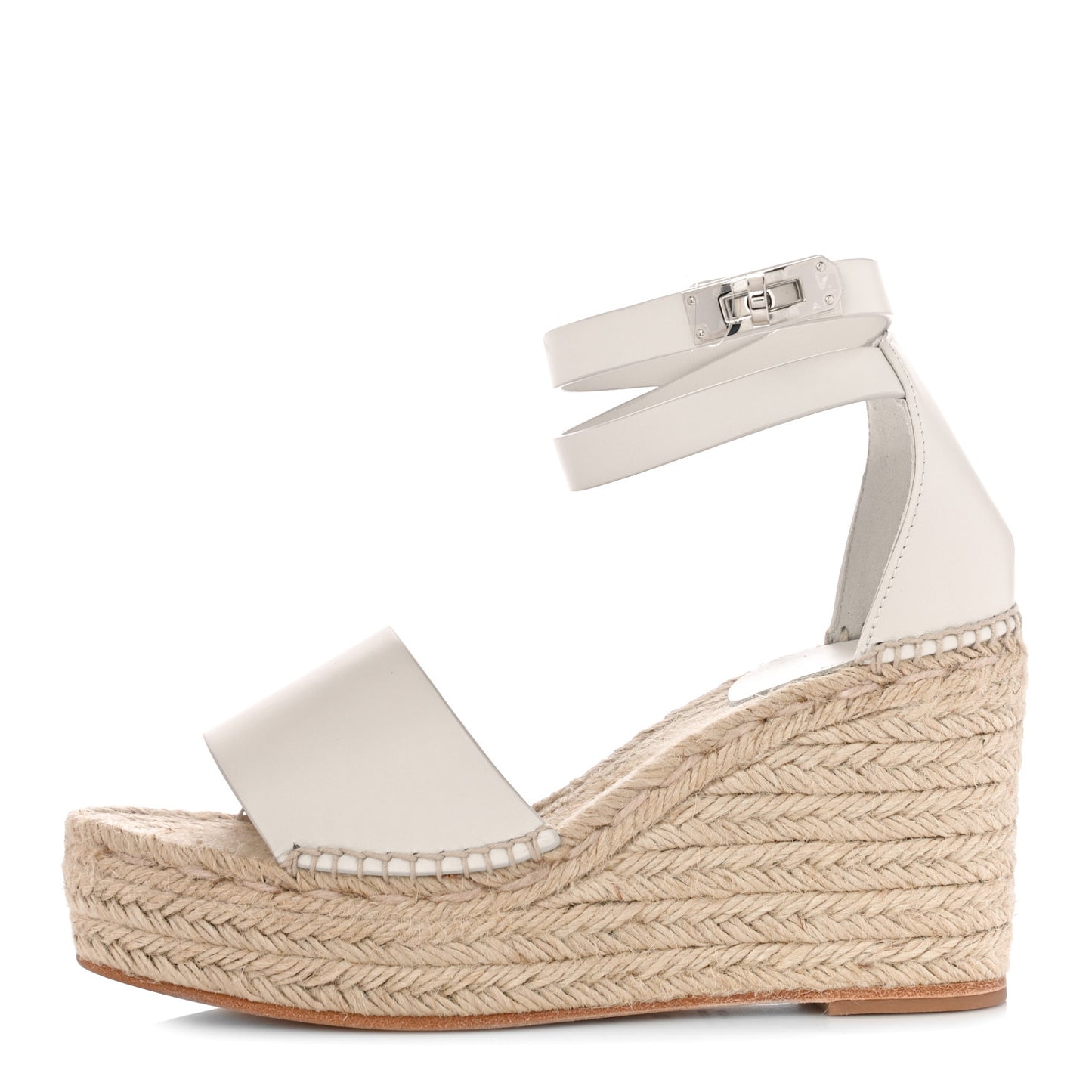 Calfskin Tipoli Espadrille Wedges 37 White