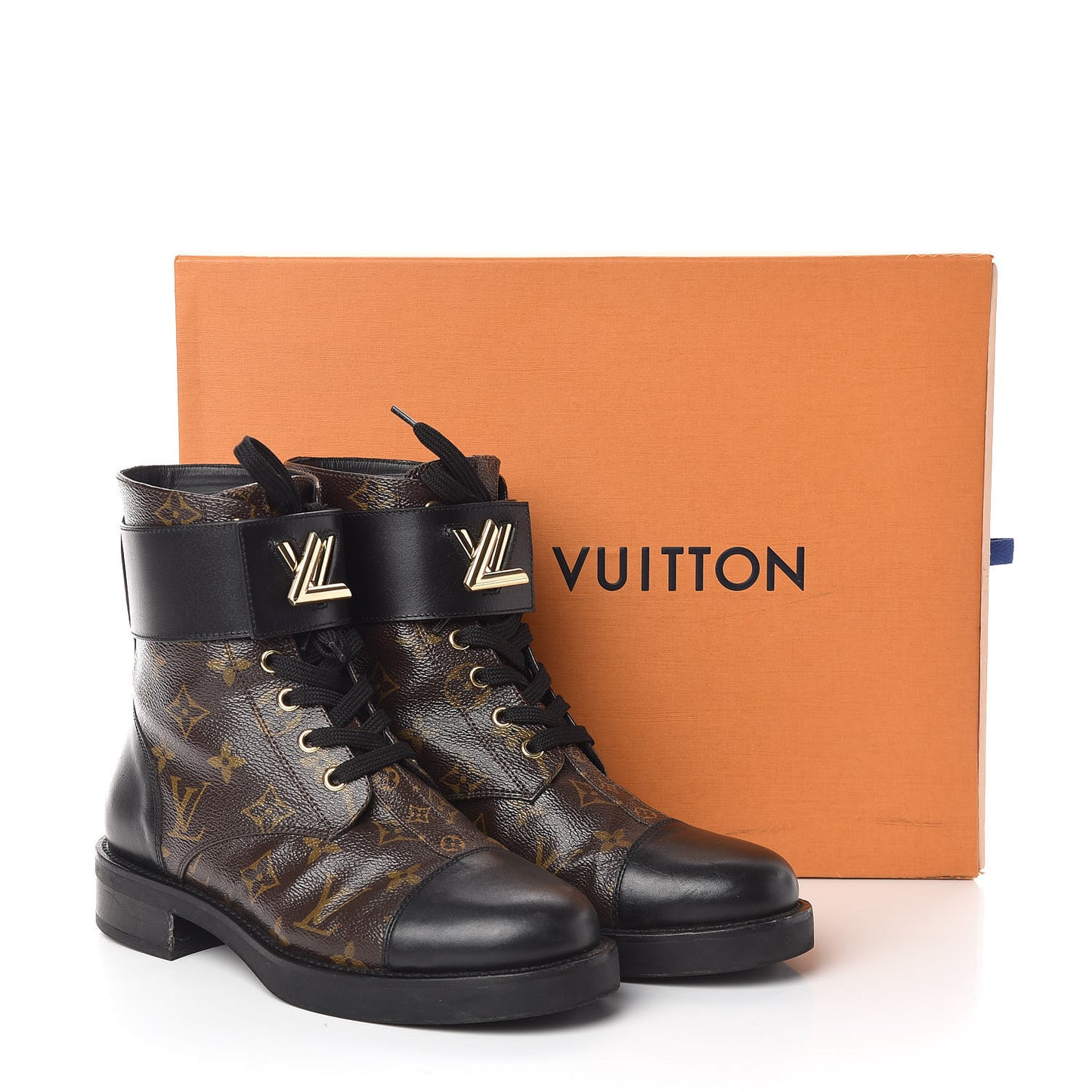 Calfskin Monogram Wonderland Flat Ranger Boots 38 Black