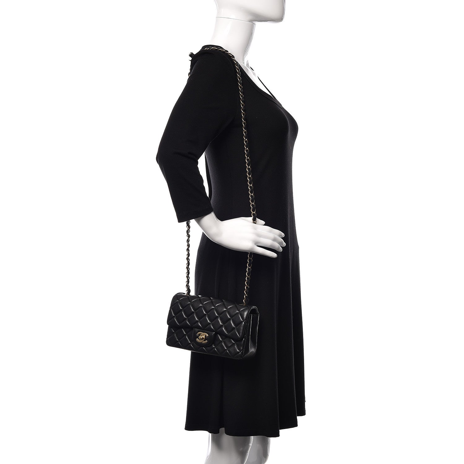 Chanel Lambskin Quilted Mini Rectangular Flap Black 2 of 9