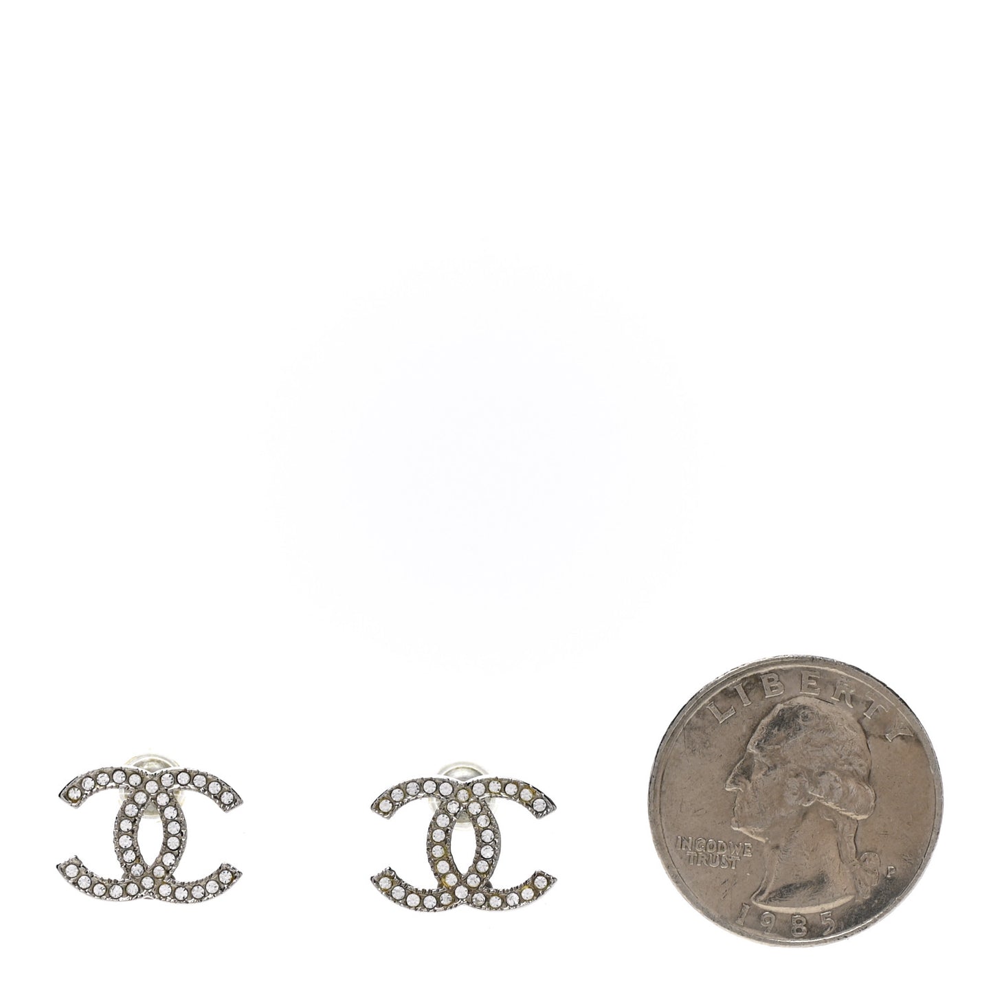 Crystal CC Earrings Silver